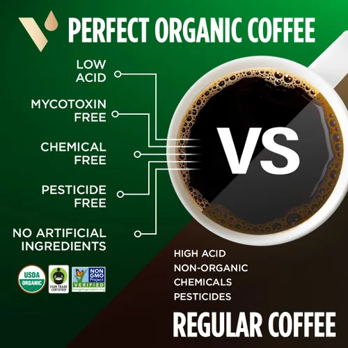 Vista 4 de VitaCup Perfect - Granos de café bajos en ácido, USDA orgánico y de comercio justo, sin micotoxinas, tostado oscuro de origen único de Guatemala