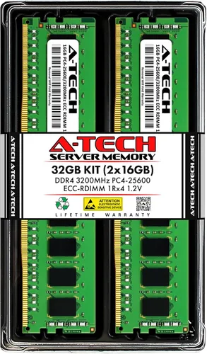 Vista 104 de A-Tech 4GB DDR4 2133MHz PC4-17000 ECC RDIMM 1Rx8 Single Rank 1.2V ECC Registered DIMM de 288 pines Módulo de actualización de memoria RAM