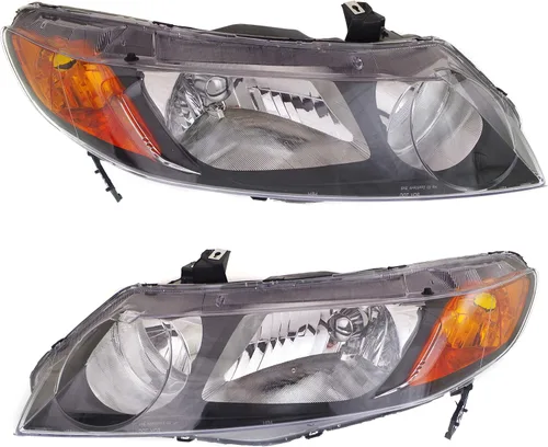 Garage-Pro Faro delantero lateral del conductor y del pasajero para Honda Civic 2006-2008 Sedan halógeno compatible con DX, DX-G, EX, GX, LX, MUGEN