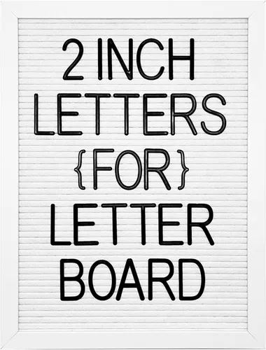Juego de letras de fieltro para tablero de letras – 227 letras negras precortadas de 2 pulgadas de alto (no incluye tablón)