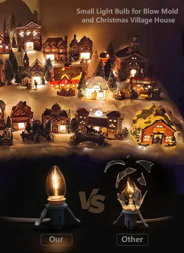 Vista 5 de Juego de 2 cables de accesorios de 6 pies con una bombilla LED, luces de cadena para interiores de molde soplado, lámpara C7 con fusible de repuesto