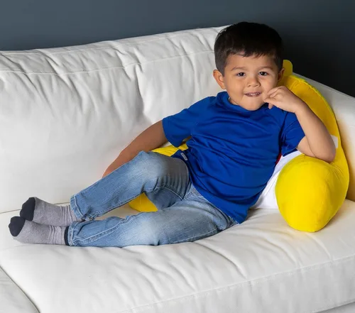 Vista 5 de Baby Shark Almohada de descanso para la espalda para niños para leer y ver la televisión, almohada de descanso en cama con brazos para descansar