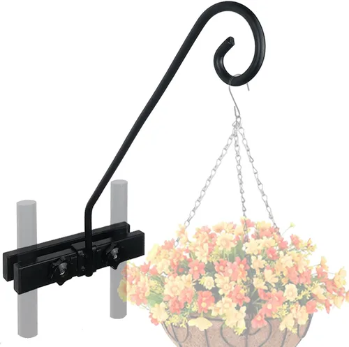 Riel de gancho de cubierta adecuado para colgar cestas de flores, campanillas de viento, macetas, comederos de pájaros, riel de gancho de cubierta