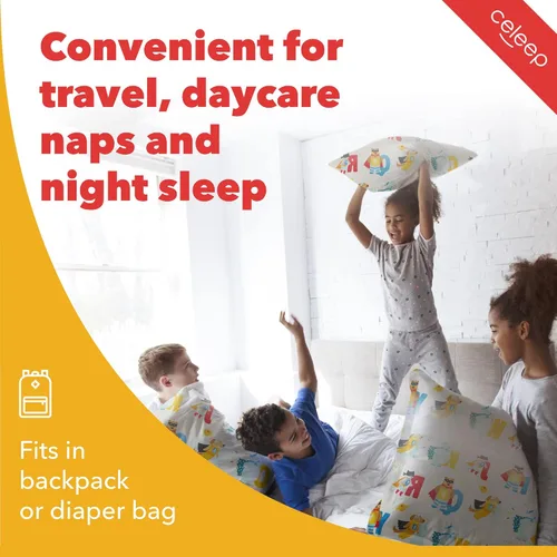 Vista 6 de Celeep Almohadas de algodón para niños pequeños, 13 x 18 pulgadas, almohadas orgánicas suaves para niños pequeños, almohada pequeña con funda