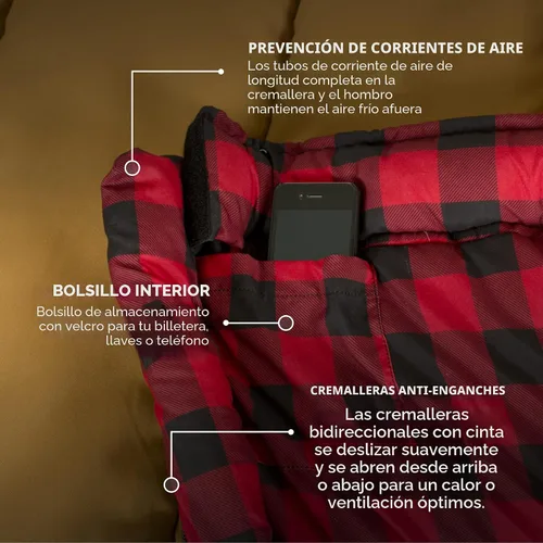 Vista 6 de TETON Sports Deer Hunter Sleeping Bag, Warm and Comfortable Camping Sleeping Bag, Teton Tough Canvas Shell for Camping, Hunting, and Cold Weather