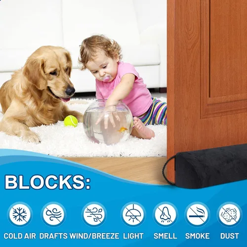 Vista 7 de HomeProtect Tope de Corriente de Aire Bajo la Puerta de 30 Pulgadas Triángulo Burlete para Puerta Reduce el Ruido del Viento/Brisa Bloqueador de Luz
