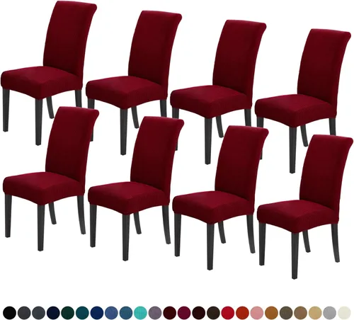 Vista 24 de Joccun - Juego de 2 fundas para sillas de comedor, fundas elásticas para sillas de comedor, fundas de asiento para sillas de comedor, funda de Negro