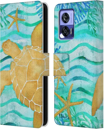 Vista 12 de Head Case Designs Officially Licensed Paul Brent Agate Mermaid Coastal Leather Book Wallet Case Cover Compatible with Motorola Edge 30 Neo 5G