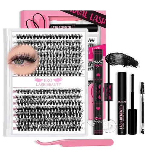 Vista 19 de PRO LASHBEAUTY Pestañas Individuales Estilo 3D 10-18mix Pestañas en Racimo 100D 200D Rizo D Pestañas Wispy Pestañas DIY en Casa