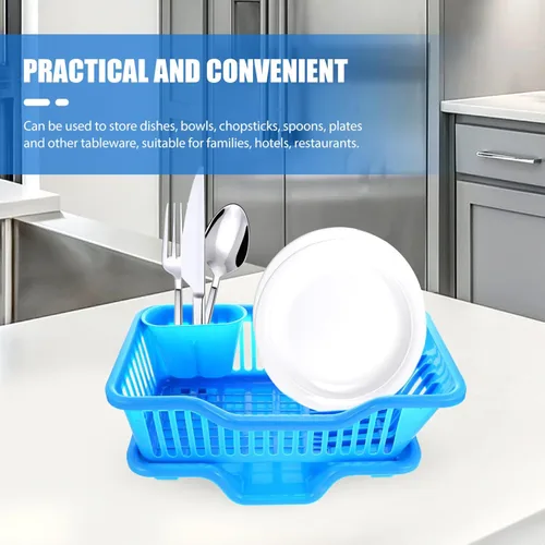 Vista 7 de Kichvoe 1 juego de escurridor de platos, cesta multiusos de almacenamiento de cocina para drenaje y organización eficiente de los platos