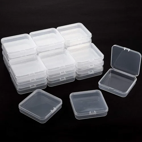 Vista 7 de SATINIOR 24 Paquetes Recipientes Pequeños de Almacenamiento de Cuentas de Plástico Transparente Caja con Tapa con Bisagras para Almacenamiento