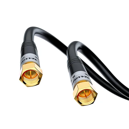 Vista 7 de Cable coaxial RG6, triple blindado, cable de cobre sin oxígeno para TV, Internet y más de 25 pies, color negro