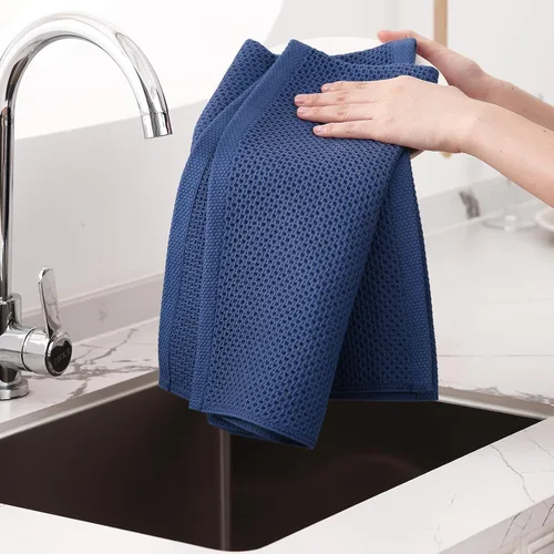 Vista 54 de Homaxy Paños de cocina de 100% algodón con tejido de gofre, ultra suaves, absorbentes, de secado rápido, 12 x 12 pulgadas, paquete de 6, amarillo