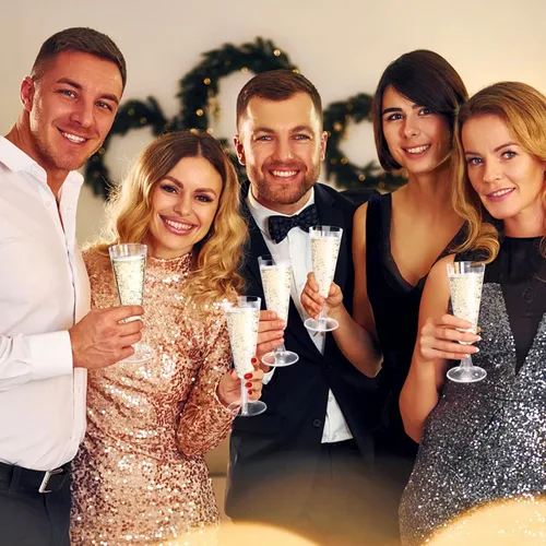 Vista 3 de Copas de champán de plástico copas de champán de plástico de 55 onzas 150 unidades vasos de champán desechables transparentes vasos de mimosa