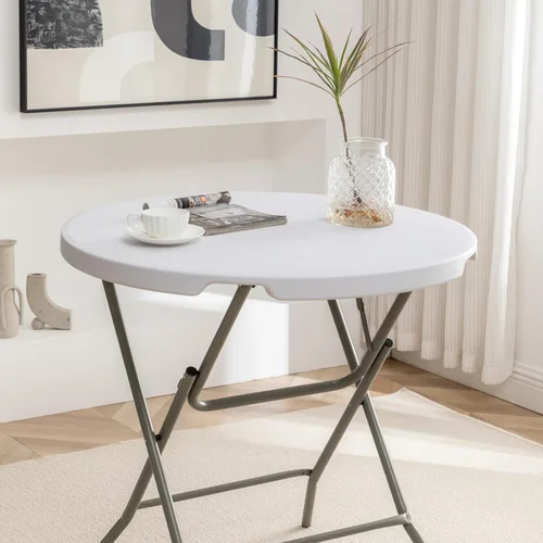 Vista 38 de BTEXPERT Juego de mesa plegable de 5 piezas, portátil y silla, mesa cuadrada de plástico de granito blanco de 34 pulgadas, 4 sillas negras