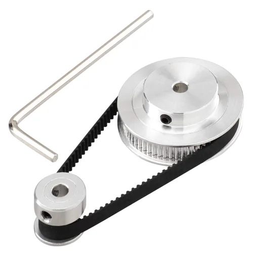 PAGOW Rueda síncrona GT2 20 y 60 dientes de diámetro de 0.197 in, polea de distribución de aluminio con longitud 7.874 in de ancho y correa de 0.236