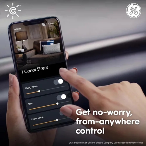 Vista 7 de GE Lighting Cync - Bombillas LED inteligentes A19 con Bluetooth y Wi-Fi, 60 W de repuesto, compatible con Alexa + Google Home sin hub, paquete de 2