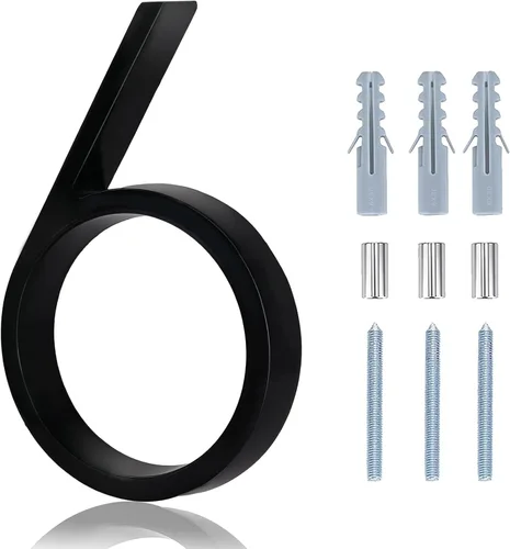 Vista 14 de Números de casa blancos para exterior moderno - Números de casa flotantes modernos de 5 pulgadas, crean sombras atractivas e interesantes, número 7