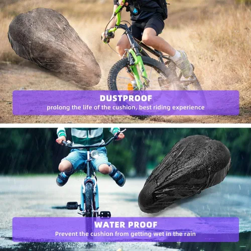 Vista 5 de ANZOME Funda de cojín para asiento de bicicleta de gel para niños, 9 x 6 pulgadas, espuma viscoelástica, extra suave, almohadilla para sillín