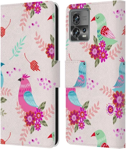 Vista 9 de Head Case Designs Officially Licensed Haroulita Blue Flower Cute Flower Pattern Leather Book Wallet Case Cover Compatible with Motorola Moto Edge 30