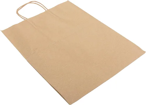 Vista 3 de AmerCare Royal Case - 200 bolsas de papel kraft reciclables con asas trenzadas, embalaje ecológico de color marrón, bolsas de compras duraderas, 12