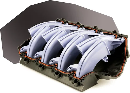 Vista 3 de Colector de admisión de 4 pulgadas LSXrt 102 mm para camioneta GM LS 4.8/5.3/6.0L con cabezales de puerto catedral