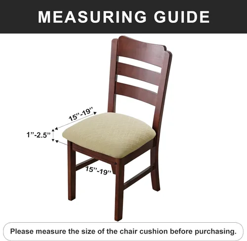 Vista 3 de Genina Fundas de asiento impermeables para sillas de comedor, fundas para sillas de comedor y cocina (beige, 2 piezas)