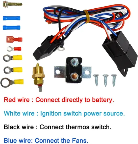 Vista 9 de Radiador de aluminio AA5052 de 3 filas+ventilador delgado de 10 pulgadas+kit de relé de termostato compatible con J-eep Cherokee XJ Comanche 2.5L