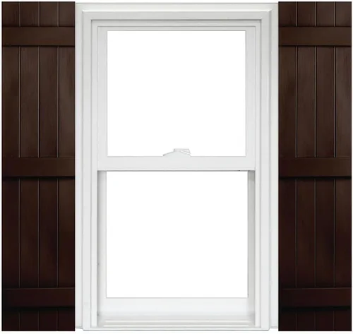 Vista 13 de Polaris Homeside 4 Board and Batten Joined Vinyl Shutters - 1 par de persianas de vinilo de 14-1/2 pulgadas x 31 pulgadas - 022 Chocolate