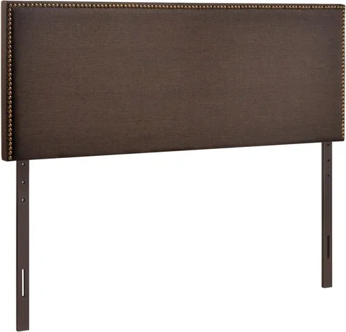 Vista 47 de Modway Region - Cabecero tapizado de tela de lino con ribete de cabeza de clavo, Madera