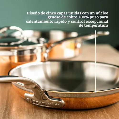 Vista 8 de Hestan - Colección CopperBond - Cacerola de cobre 100% puro, compatible con cocina de inducción, 1.5 cuartos
