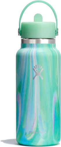 Vista 46 de Hydro Flask de boca ancha con tapa Flex de pajita de 24 onzas Agave