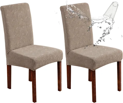 Vista 45 de Fundas impermeables para sillas de comedor, fundas elásticas para sillas Parsons, para comedor, cocina, funda protectora para silla de comedor