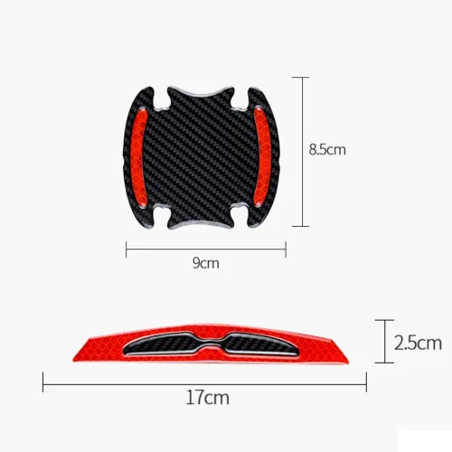 Vista 6 de 8pcs Universal 3D Carbon Fiber Car Door Handle Paint Scratch Protector Sticker Auto Door Handle Scratch Cover Guard Protective Film Car Outdoor
