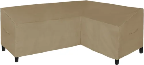 Vista 11 de Easy-Going Funda de sofá modular en forma de L para patio, funda impermeable para exteriores, funda resistente para muebles de jardín con marrón