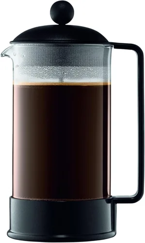 Vista 7 de Bodum Cafetera de prensa francesa Brazil de 12 onzas, vidrio de borosilicato resistente al calor, negro - Hecho en Portugal