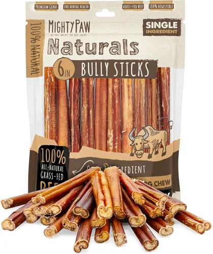 Vista 13 de Mighty Paw Naturals - Palitos masticables rizados para perros – Masticables de carne de res alimentada con pasto. Palitos para perros grandes, razas