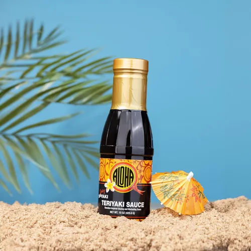 Vista 4 de Aloha Shoyu - Salsa picante Da Yaki - Calor dulce para adobo o glaseado - Hecho en Hawái - Botella de 15 onzas