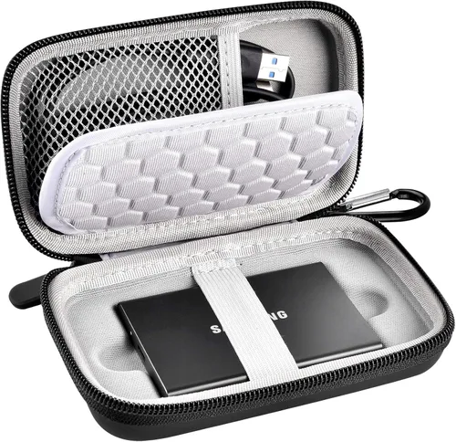 Funda compatible con Samsung T7/T7 Touch SSD portátil de 1 TB 2 TB 500 GB USB 3.2 unidad externa de estado sólido, organizador de almacenamiento de
