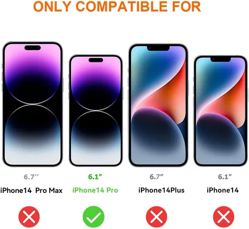 Vista 6 de Protector de pantalla para iPhone 14 Pro, protector de pantalla de luz azul, paquete de 3 unidades, vidrio templado antiluz azul para iPhone 14 Pro