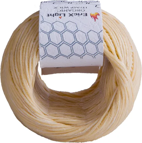 Vista 4 de EricX Light mecha de cáñamo, 100% orgánico, carrete de 200 pies, bien recubierta con cera de abejas natural, tamaño estándar (1.0 mm)