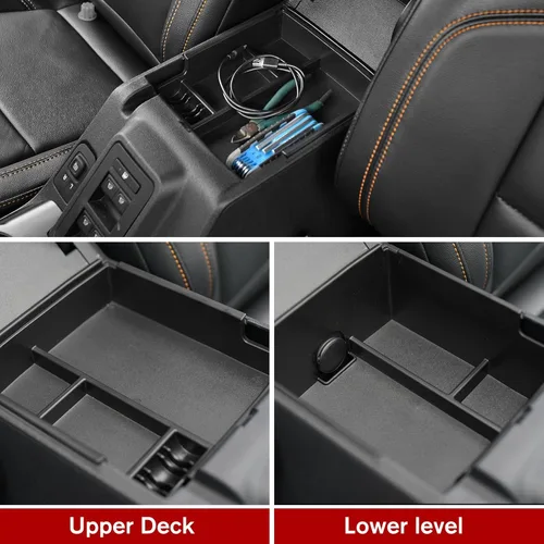 Vista 2 de Bandeja Organizadora de Consola Central Ford Bronco Compatible con Ford Bronco 2021-2024 2/4 Puertas (No para Sport y 2025) Accesorios, Caja