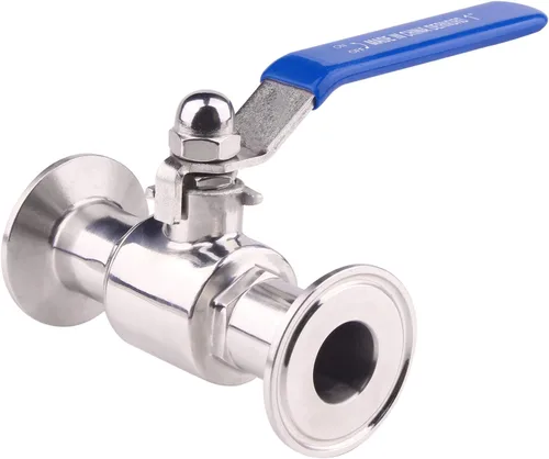 Vista 5 de DERNORD Válvula de bola de tres abrazaderas de 1,5 "acero inoxidable 304, revestimiento de PTFE. (tubo de 1 pulgada OD)