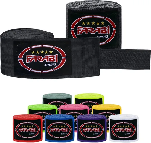 FARABI - Vendas de mano de boxeo para niños, 8.2 ft, vendas de mano junior, envolturas de mano para boxeo, Muay Thai, MMA Boxeo, vendas de mano para