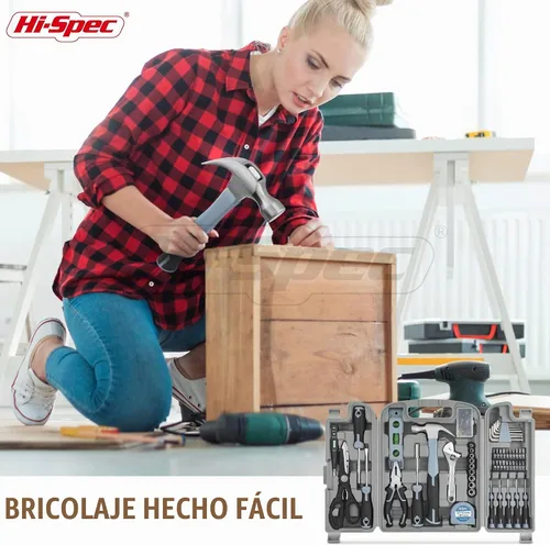 Vista 6 de Hi-Spec Juego de herramientas generales para el hogar de 54 piezas – Kit de herramientas manuales para el hogar y el garaje con caja de herramientas