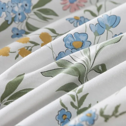 Vista 6 de HoneiLife Cotton Duvet Cover Queen - 3pc Floral Comforter Cover, Soft & Breathable Flower Bedding Duvet Cover Sets with Zipper Closure & Corner