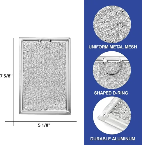 Nispira Filtro de grasa de repuesto para campana extractora de microondas compatible con Frigidaire 5304464105, 4 filtros