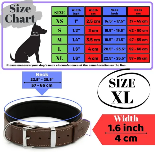 Vista 3 de Collar de perro de cuero curtido vegetal para perros grandes, collares de perro resistentes y de diseño de lujo