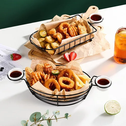 Vista 5 de DOITOOL Cesta de papas fritas de acero inoxidable de 12.99 x 5.90 x 2.75 pulgadas, cesta para freír alimentos para cocina, servicio en el hogar