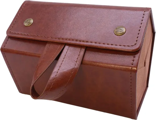 MAFENLY Caja de almacenamiento de cinco lentes de sol caja de exhibición plegable de 5 tomas funda de cinco gafas de sol ZLT marrón 1110